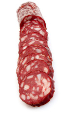 Smoked sausage isolated on white