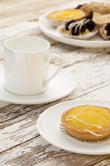 lemon tart and coffee