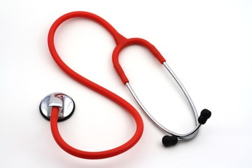 Isolated red stethoscope