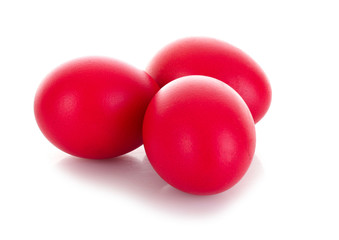 Easter eggs isolated on white