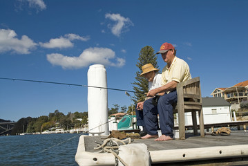 Two old men fishing