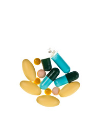 Colorful tablets with capsules
