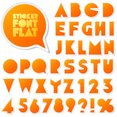 Alphabet set of symbols in the form of stickers. Flat