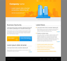 Website template with city.
