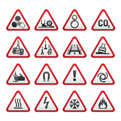 Obraz premium Set Simple of Triangular Warning Hazard Signs