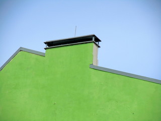 Green wall and chimney