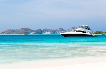 Luxury yacht at the beach