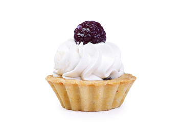 Delicious cakes in baskets