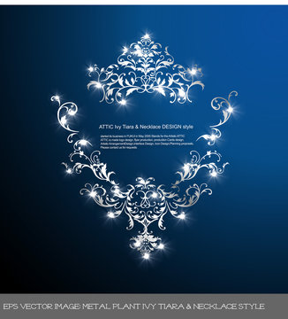 eps Vector image: metal plant Ivy Tiara & Necklace style