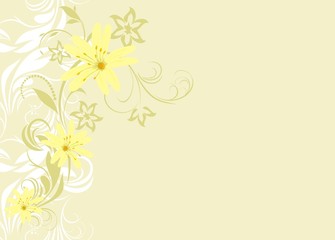 Fototapeta na wymiar Decorative floral background for card. Vector