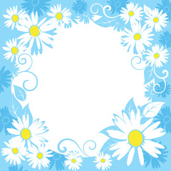 funny spring floral border.vector illustration