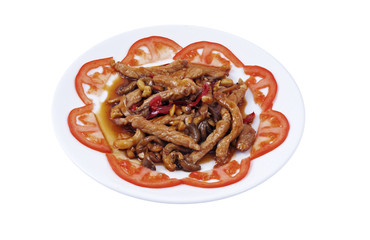 Meat with a mushrooms