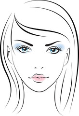 beauty face girl. Vector