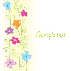 Cute floral card. Vector illustration