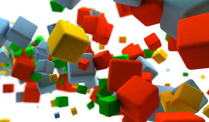 Fototapeta na wymiar Colored cubes