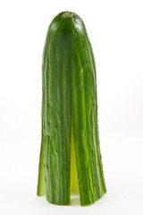 Standing sliced cucumber