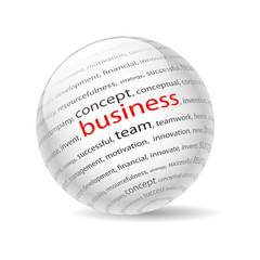 business text on the ball