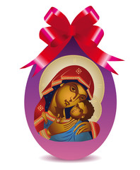 Ikonen Osterei mit Schleife