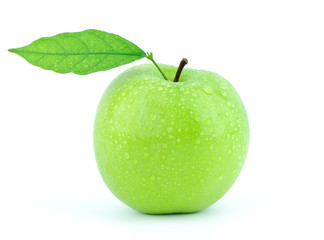 Green Apple on white background