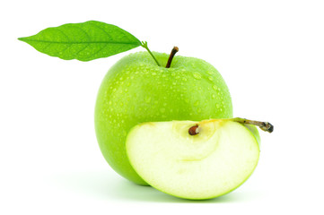 Green Apple on white background