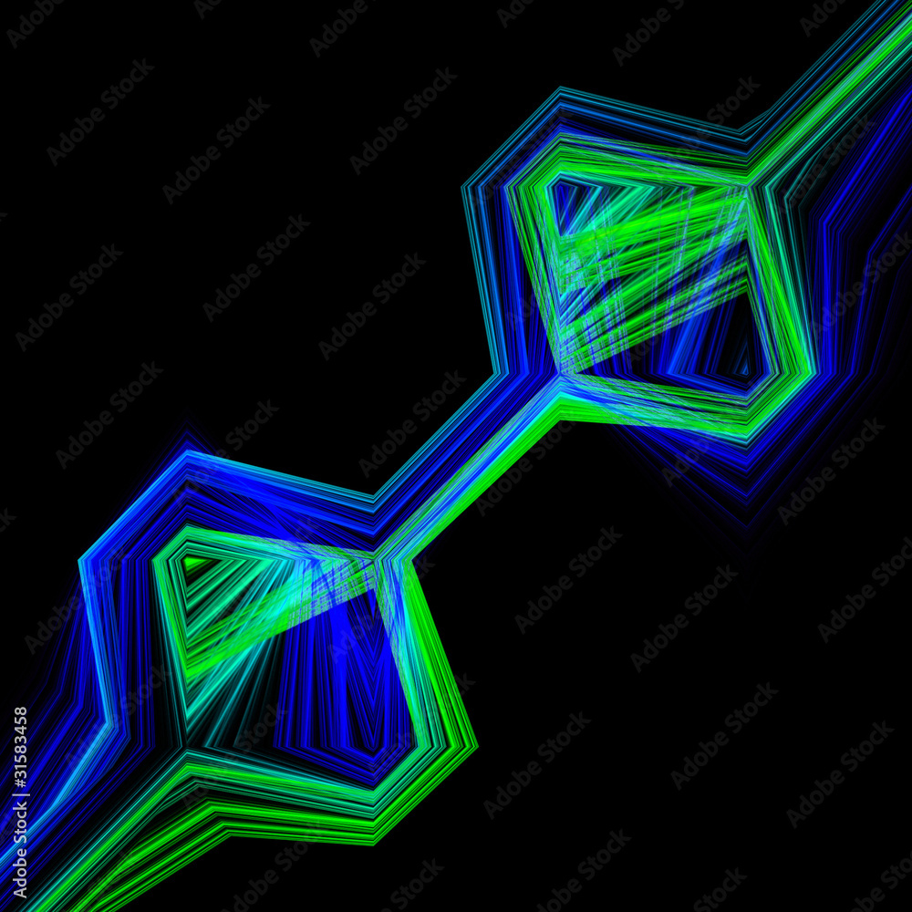 Poster abstract hexagon line on a black background