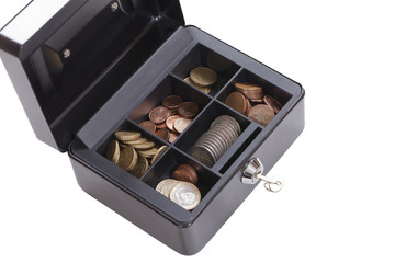caja de seguridad con monedas