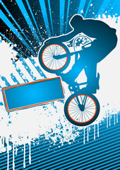 BMX cyclist poster template vector