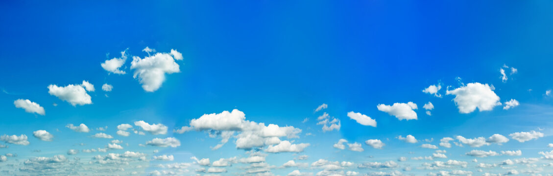 panoramic view of beautiful blue-sky and sparse white clouds