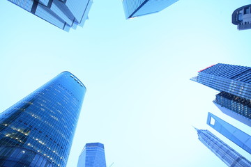 Plakat nowoczesny budynek w Szanghaju