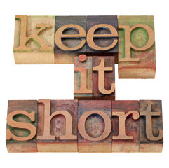 keep it short in letterpress type