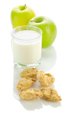 apple milk and cookies