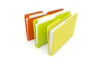 Three folders isolated on white