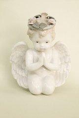 retro style image of cute little cupid