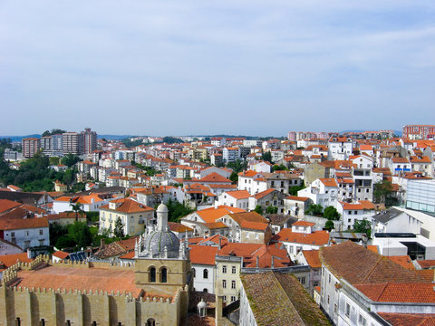 View over the red european roofs