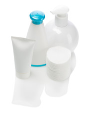 cotton pads and bottles