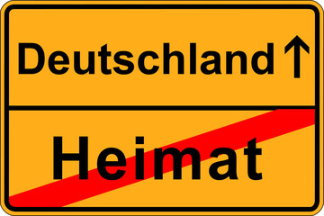 Naklejka premium Heimat verlassen und nach Deutschland auswandern