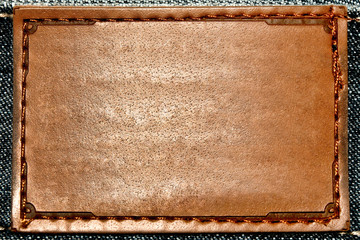 Brown leather label