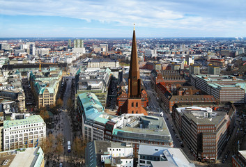 Obraz premium View of Hamburg and St. Jacobi church, Germany