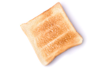 A toast of bread isolates on the white background.