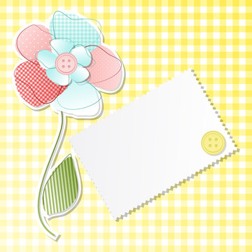Sfondo a quadretti con fiore - Squared background with flower