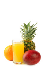 fresh tropical fruits and juice