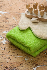 massager and bast on towel
