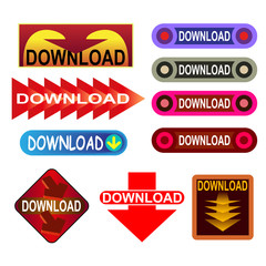 Simple modern download button collection