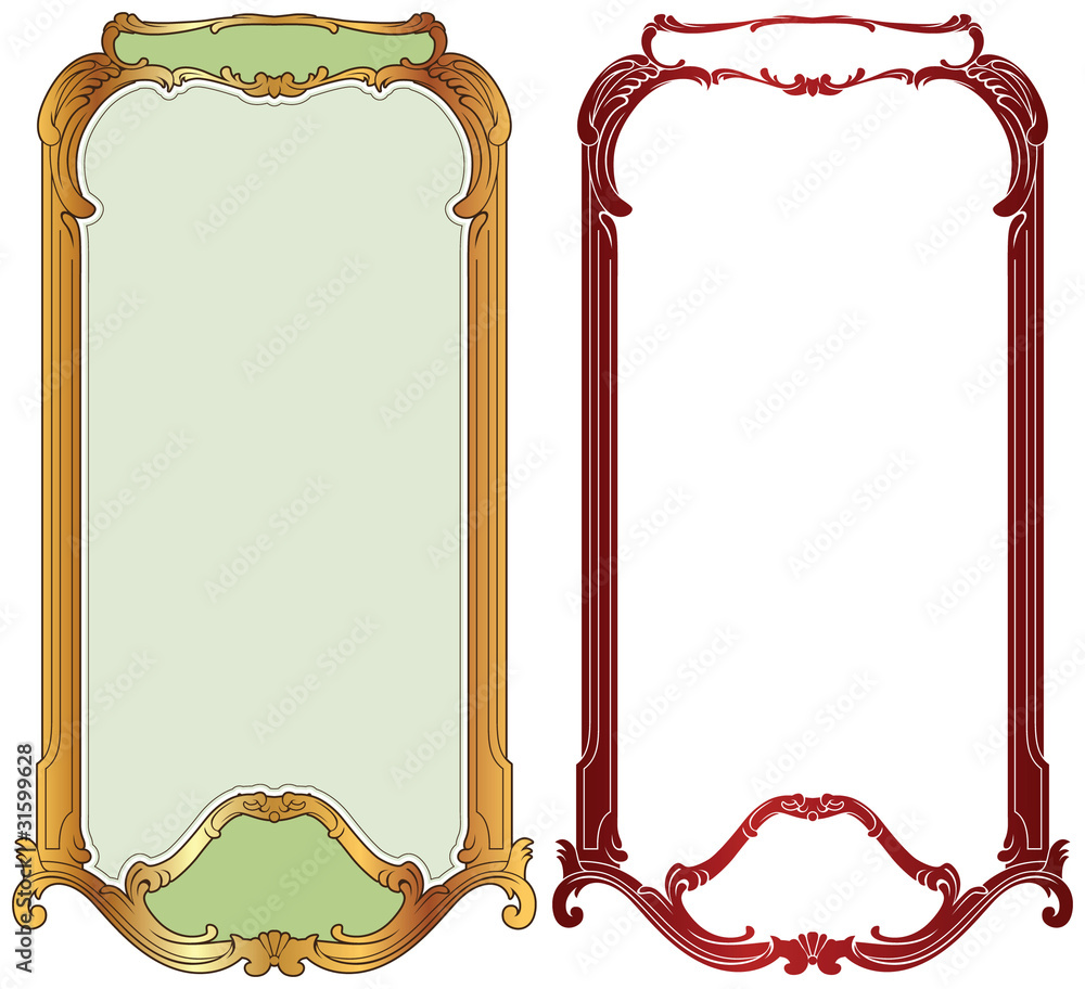 Wall mural vector frame baroque