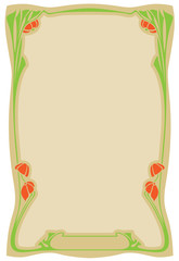 Abstract framework from the bound plants in style art-nouveau