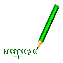 green pencil vector illustration
