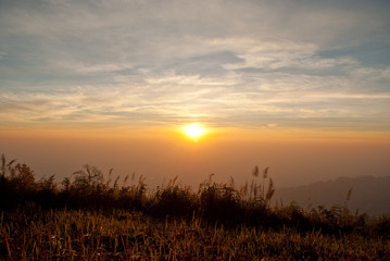 sunrise in the mountains landscape