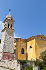 Fototapeta na wymiar Cerkiew św w wyspie Zakynthos w Grecji