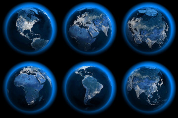 Six Earth Globes of the night © Vitaly Korovin