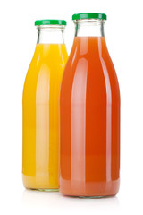 Orange and grapefruit juice bottles